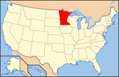Ubicación de Minnesota en EE. UU.