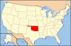 Ubicación de Oklahoma en EE. UU.