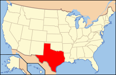 Ubicación de Texas en EE. UU.