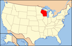 Ubicación de Wisconsin en EE. UU.