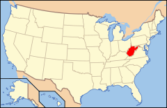 Ubicación de Virginia Occidental en EE. UU.