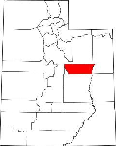 Localización del Condado de Carbon en Utah