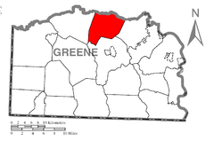 Ubicación en el condado de GreeneUbicación del condado en PensilvaniaUbicación de Pensilvania en EE. UU.