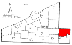 Ubicación en el condado de ErieUbicación del condado en PensilvaniaUbicación de Pensilvania en EE. UU.