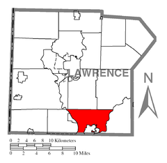 Ubicación en el condado de LawrenceUbicación del condado en PensilvaniaUbicación de Pensilvania en EE. UU.