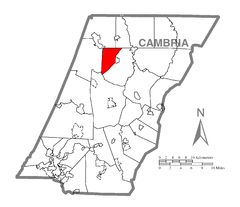 Ubicación en el condado de CambriaUbicación del condado en PensilvaniaUbicación de Pensilvania en EE. UU.