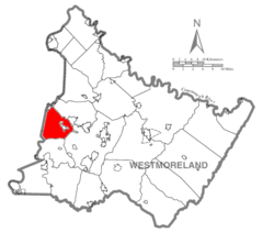 Ubicación en el condado de WestmorelandUbicación del condado en PensilvaniaUbicación de Pensilvania en EE. UU.