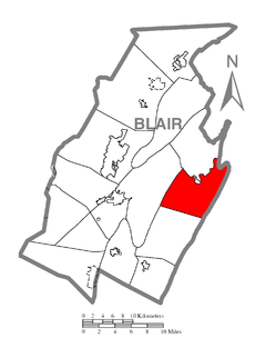 Ubicación en el condado de BlairUbicación del condado en PensilvaniaUbicación de Pensilvania en EE. UU.