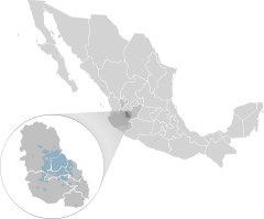 Ubicación de Zona metropolitana de Guadalajara