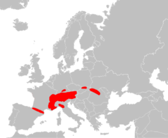 Área de distribución de M. marmota
