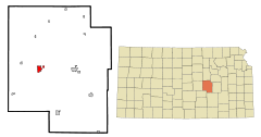 Ubicación en el condado de Marion en KansasUbicación de Kansas en EE. UU.