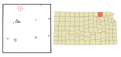 Ubicación en el condado de Marshall en KansasUbicación de Kansas en EE. UU.