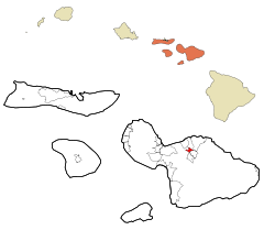 Maui County Hawaii Incorporated and Unincorporated areas Haliimaile Highlighted.svg