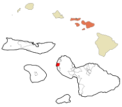 Maui County Hawaii Incorporated and Unincorporated areas Kaanapali Highlighted.svg
