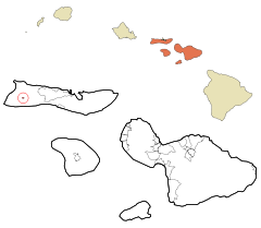 Maui County Hawaii Incorporated and Unincorporated areas Maunaloa Highlighted.svg