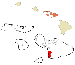 Maui County Hawaii Incorporated and Unincorporated areas Wailea-Makena Highlighted.svg