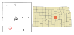 Ubicación en el condado de McPherson en KansasUbicación de Kansas en EE. UU.