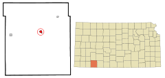 Ubicación en el condado de Meade en KansasUbicación de Kansas en EE. UU.