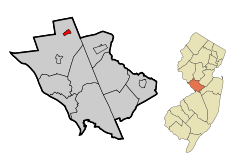 Ubicación en el condado de Mercer en Nueva JerseyUbicación de Nueva Jersey en EE. UU.