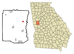 Meriwether County Georgia Incorporated and Unincorporated areas Gay Highlighted.svg