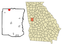 Meriwether County Georgia Incorporated and Unincorporated areas Luthersville Highlighted.svg
