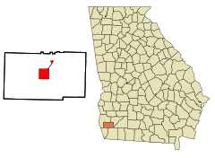 Miller County Georgia Incorporated and Unincorporated areas Colquitt Highlighted.svg
