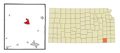 Ubicación en el condado de Montgomery en KansasUbicación de Kansas en EE. UU.