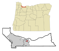 Ubicación en el condado de Multnomah en el estado de Oregón Ubicación de Oregón en EE. UU.