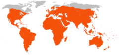 Mapa de distribución del género Myotis