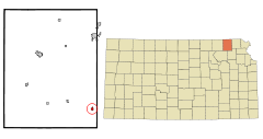 Ubicación en el condado de Nemaha en KansasUbicación de Kansas en EE. UU.