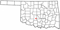 Ubicación en el condado de Grady en OklahomaUbicación de Oklahoma en EE. UU.