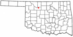 Ubicación en el condado de Major en OklahomaUbicación de Oklahoma en EE. UU.