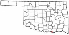 Ubicación en el condado de Bryan en OklahomaUbicación de Oklahoma en EE. UU.