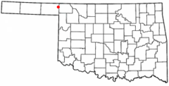 Ubicación en el condado de Beaver en OklahomaUbicación de Oklahoma en EE. UU.
