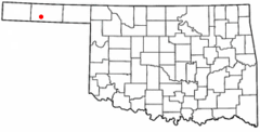Ubicación en el condado de Texas en OklahomaUbicación de Oklahoma en EE. UU.