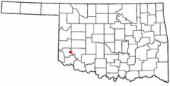 Ubicación en el condado de Greer en OklahomaUbicación de Oklahoma en EE. UU.