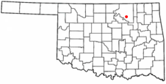 Ubicación en el condado de Osage en OklahomaUbicación de Oklahoma en EE. UU.