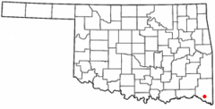 Ubicación en el condado de McCurtain en OklahomaUbicación de Oklahoma en EE. UU.