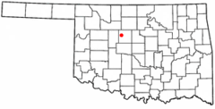 Ubicación en el condado de Kingfisher en OklahomaUbicación de Oklahoma en EE. UU.