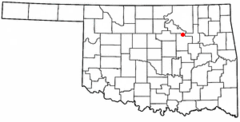 Ubicación en los condados de Creek, Pawnee y Tulsa en OklahomaUbicación de Oklahoma en EE. UU.