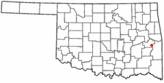 Ubicación en el condado de Haskell en OklahomaUbicación de Oklahoma en EE. UU.