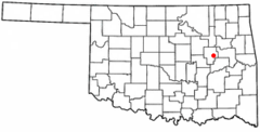 Ubicación en el condado de Okmulgee en OklahomaUbicación de Oklahoma en EE. UU.