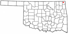 Ubicación en el condado de Ottawa en OklahomaUbicación de Oklahoma en EE. UU.