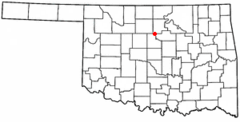 Ubicación en los condados de Logan y Payne en OklahomaUbicación de Oklahoma en EE. UU.
