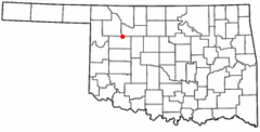 Ubicación en el condado de Dewey en OklahomaUbicación de Oklahoma en EE. UU.