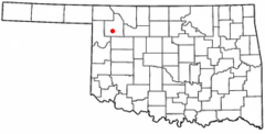 Ubicación en el condado de Woodward en OklahomaUbicación de Oklahoma en EE. UU.
