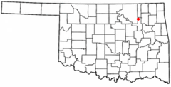 Ubicación en los condados de Osage y TulsaUbicación de Oklahoma en EE. UU.