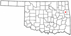 Ubicación en el condado de Cherokee en OklahomaUbicación de Oklahoma en EE. UU.