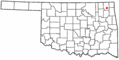 Ubicación en el condado de Craig en OklahomaUbicación de Oklahoma en EE. UU.