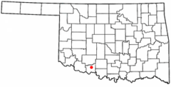 Ubicación en el condado de Cotton en OklahomaUbicación de Oklahoma en EE. UU.